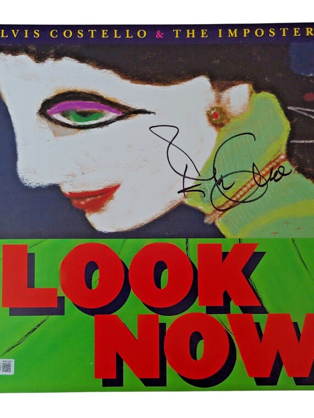 Elvis Costello Signed Look Now Vinyl LP Beckett BAS BH015061 Auto